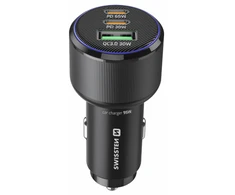 Įkroviklis Swissten PD 2x USB-C / USB Car Charger 95W with USB-C - USB-C Cable 1m