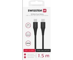 Swissten PD 5A 100 W USB-C duomenų ir įkrovimo laidas 1,5 m