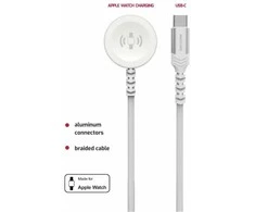 Swissten pintas metalinis magnetinis belaidis įkroviklis, skirtas Apple Watch USB-C 1,2 m