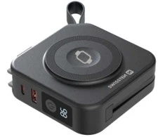 „Swissten“ išorinė baterija „ALL-IN-ONE PRO“ su keičiamais kištukais (JAV / ES / JK), 20 W, 10000 mAh