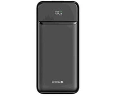 SWISSTEN, Nešiojamoji baterija, POWER LINE II, Li-Pol, 5/9/12V, telefonams ir kitiems įrenginiams įkrauti, 22013916, 10000mAh, juoda