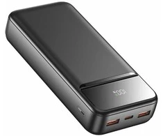 SWISSTEN, Nešiojamoji baterija, POWER LINE II, Li-Pol, 5/9/12V, telefonams ir kitiems įrenginiams įkrauti, 22013947, 20000mAh, juoda