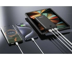 SWISSTEN, Nešiojamoji baterija, POWER LINE II, Li-Pol, 5/9/12V, telefonams ir kitiems įrenginiams įkrauti, 22013948, 30000mAh, juoda