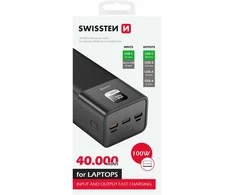 Išorinė baterija Swissten Power Line 40000mAh, juoda