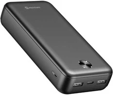 SWISSTEN, Nešiojamoji baterija, WORX PRO, Li-Pol, 5/9/12V, telefonams ir kitiems įrenginiams įkrauti, 22013961, 20000mAh, juoda