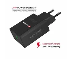 Swissten Premium 25W kelioninis įkroviklis USB-C PD 3.0