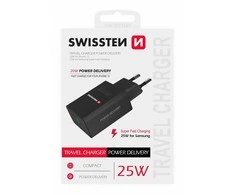 Swissten Premium 25W kelioninis įkroviklis USB-C PD 3.0
