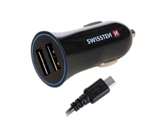 Krautuvas Swissten Automobilių kroviklis 2x USB-A 2.4 A (20110900)