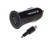 Įkroviklis SWISSTEN automobilinis 5W, 1 prievadas, USB-A, microUSB laidas