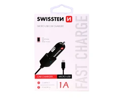 Swissten Premium automobilinis įkroviklis 12 / 24V su mikro USB laidu
