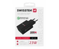 Swissten Premium kelioninis įkroviklis 2x USB / QC3.0 23W