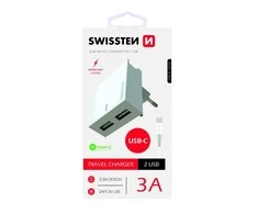 Swissten įkroviklis 2x USB-A 3 A (22043000)
