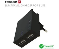 Įkroviklis Swissten 2x USB- A 3 A (22042000)