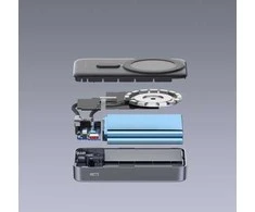 „Swissten Qi2 MagSafe“ išorinė baterija, 15 W, su integruotu USB-C laidu, 10000 mAh