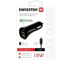 Įkroviklis Swissten 2,4 A (SW-CCH-2,4A-18W-B)