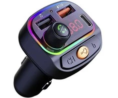 FM siųstuvas „Swissten RGB Bluetooth FM“ siųstuvas, 2x USB / USB-C