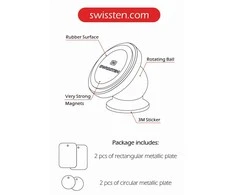Swissten Magnetinis laikiklis S- GRIP M2 automobiliui