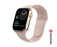Swissten Išmaniojo laikrodžio Apple 1/2/3/4/5/6/SE silikoninis dirželis, Rožinės spalvos, 42/44mm