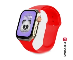 Swissten Išmaniojo laikrodžio Apple 1/2/3/4/5/6/SE silikoninis dirželis, Raudonos spalvos, 42/44mm