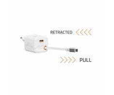 Įkroviklis Swissten SWISSTEN Adapteris sieciowy SlideCHARGE GaN 45W, 1 port, su kablem USB-C