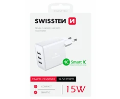Įkroviklis Swissten Smart IC tinklo įkroviklis 3x USB 3A 15W