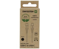 SWISSTEN datový kabelis USB-C - USB-C 1.2m juoda (ECO BALENÍ)
