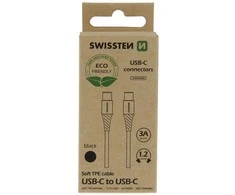 SWISSTEN datový kabelis USB-C - USB-C 1.2m juoda (ECO BALENÍ)