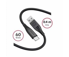 SWISSTEN SOFT SILICONE datový kabelis USB - USB-C 0.4m juoda