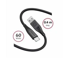 SWISSTEN SOFT SILICONE datový kabelis USB - USB-C 0.4m juoda