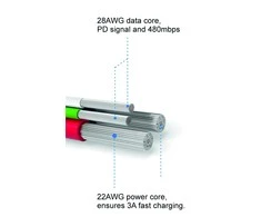 Swissten Textile Fast Charge 3A Lightning Data ir įkrovimo kabelis 1,2m