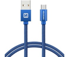 „Swissten Textile“ greito įkrovimo universalus „Micro USB“ duomenų ir įkrovimo laidas, 0,2 m