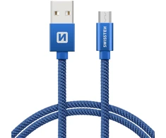 „Swissten Textile“ greito įkrovimo universalus „Micro USB“ duomenų ir įkrovimo laidas, 0,2 m