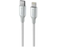 SWISSTEN TEXTILE II duomenų kabelis USB-C – žaibiškas 1,5 m baltas