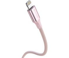 SWISSTEN TEXTILE II duomenų kabelis USB-C – žaibiškas 1,5 m rožinis