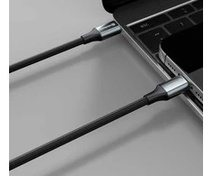 SWISSTEN TEXTILE II datový kabelis USB-C - Lightning 1.5m juoda