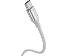 SWISSTEN TEXTILE II duomenų kabelis USB-C - USB-C 1,5 m baltas