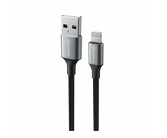 SWISSTEN TEXTILE II datový kabelis USB - Lightning 1.5m juoda