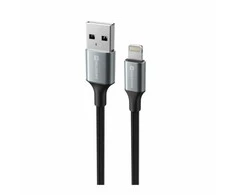 SWISSTEN TEXTILE II datový kabelis USB - Lightning 1.5m juoda