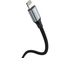 SWISSTEN TEXTILE II datový kabelis USB - Lightning 1.5m juoda