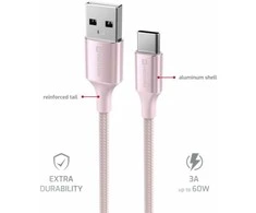 „Swissten Textile II USB - USB-C“ duomenų ir įkrovimo kabelis, 1,5 m