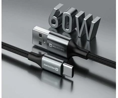 „Swissten Textile II USB - USB-C“ duomenų ir įkrovimo kabelis, 1,5 m