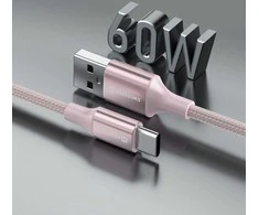 „Swissten Textile II USB - USB-C“ duomenų ir įkrovimo kabelis, 1,5 m