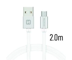 Swissten Textile Quick Charge Universalus Micro USB duomenų ir įkrovimo kabelis 2m