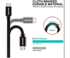 Swissten Textile Quick Charge Universalus Micro USB duomenų ir įkrovimo kabelis 3m