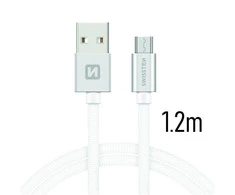 Swissten Textile Universalus Micro USB duomenų ir įkrovimo kabelis 1,2m