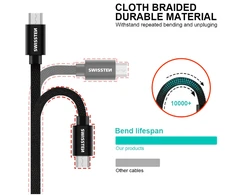 Swissten tekstylny USB - mikro USB 1.2m rožinė-auksinė