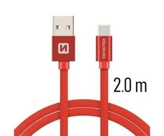 Swissten Textile Universal Quick Charge 3.1 USB-C duomenų ir įkrovimo laidas 2m