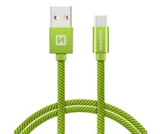 Swissten Textile Universal Quick Charge 3.1 USB-C duomenų ir įkrovimo laidas 20 cm