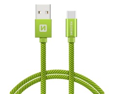 Swissten Textile Universal Quick Charge 3.1 USB-C duomenų ir įkrovimo laidas 1,2 m