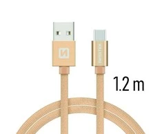 Swissten Textile Universal Quick Charge 3.1 USB-C duomenų ir įkrovimo laidas 1,2 m